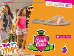 Sandália Infantil Feminina Pink Cats Rasteirinha - comprar online