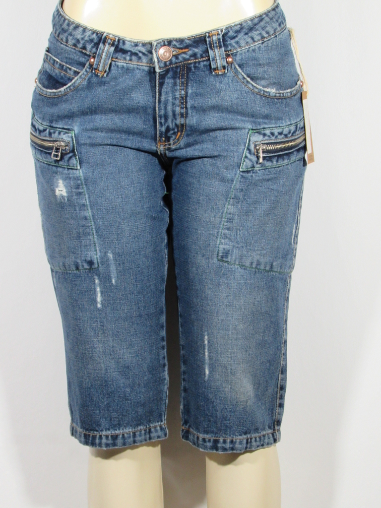 Bermuda pedal jeans feminina Clearance
