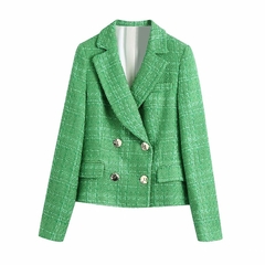Blazer Tweed Verde zara 1