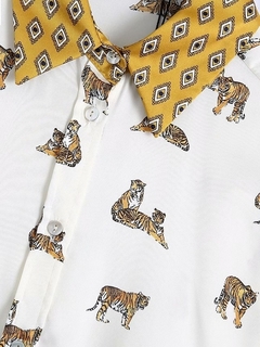 Camisa Estampa de Tigres - Ref.1408 - DMS Boutique 