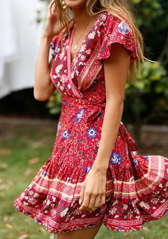 Vestido Floral Boho Curto | DMS Boutique