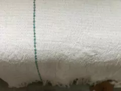 Manta de hilo cerrado - crudo c/ raya verde - comprar online