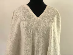 Poncho de lana clásico corto - blanco - comprar online