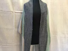 Pashmina - camino de lana clásica - negro, verde y arpillera - comprar online