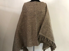Poncho de lana pesado - visón - comprar online