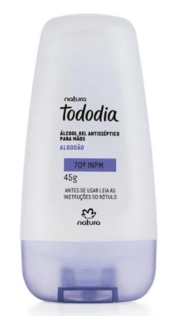 Álcool Gel Antisséptico 70º para Mãos Algodão 45g [Tododia - Natura]