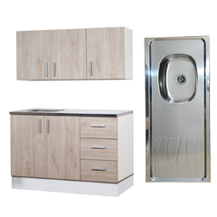 Combo Bajomesada Alacena Mesada Bacha 1,20x60 Muebles Cocina