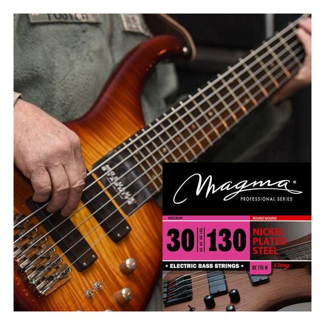 Encordado Magma para Bajo eléctrico de 6 cuerdas 0.45 Nickel Plated Steel  BE176N