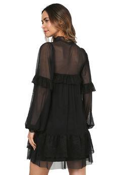 VESTIDO NEGRO ROMANTIC MANGA AMPLIA VESTIDO NEGRO ROMANTIC MANGA AMPLIA