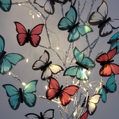 Aro de Mariposas LOVE y Mariposas en flor CON LUZ, AQUA - At last! Crafts Iluminación