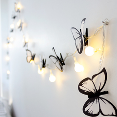 Guirnalda de Luces y Velador de Mariposas blancas - tienda online