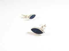 Aros Semillas - Plata 925 con Piedras Color Azul