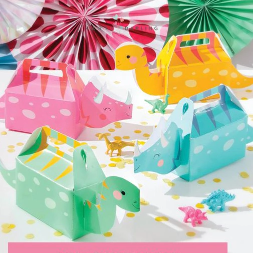 Set Cajas de Carton Dinosaurio Colores Niña - 4 unidades Set Cajas de Carton Dinosaurio Colores Niña - 4 unidades