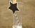 Mini Pizarrón en forma de estrella con clip de madera