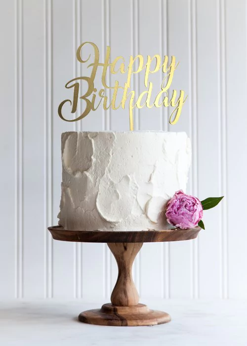 Topper para torta - Happy Birthday Dorado