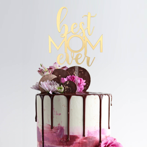 Topper para torta rosado - Best Mom Ever