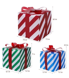 Juego de tres cajas de regalo iluminadas - tienda online