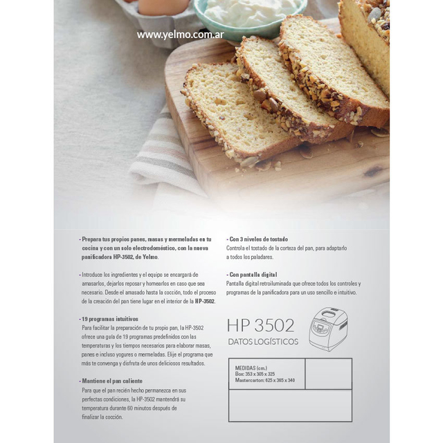 Horno De Pan Yelmo Hp-3502 Digital 19 Programas 650w