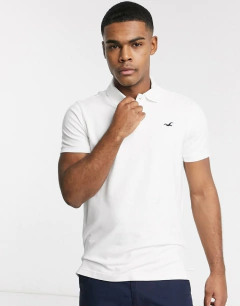 Camiseta Polo Hollister Masculina - Branca - Tamanho GG