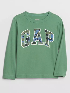 Camiseta Manga Longa Gap Verde - GAP9114 - Tamanho 5 anos