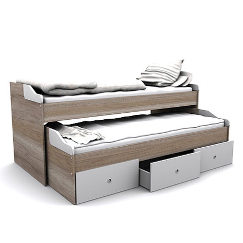 Cama Nido Doble 1 Plaza + 3 cajones S20 La Valenziana