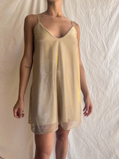 VESTIDO POLLY LUREX DORADO - tienda online