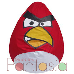 Puff Angry Birds Rojo en cuerotex - comprar online