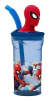 Vaso figura 3D con sorbete Spiderman Cresko HA163