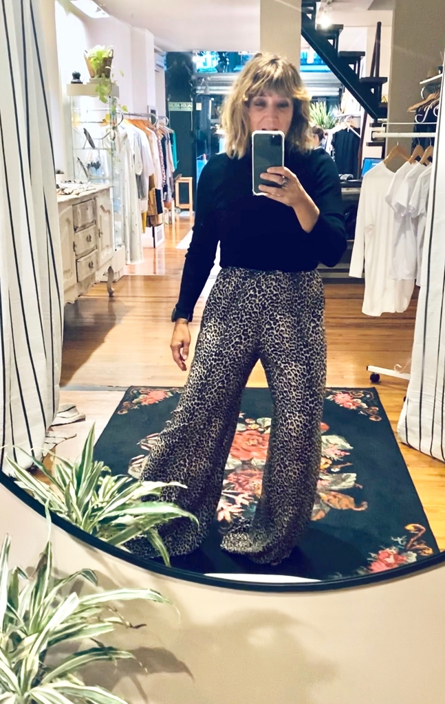 High Waist Flared Wide Leg Pants Leopard Print Palazzo Trousers - Trousers  \u0026 Leggings - STORELUXY