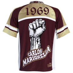 Camiseta Marighella Vinho e Dourado - comprar online