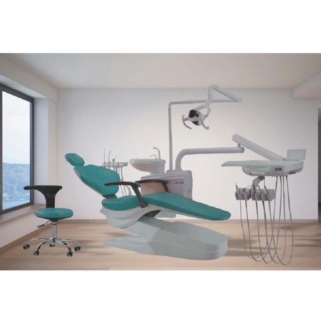 SILLON ODONTOLOGICO EQUIPO COLGANTE+BANQUETA TURQUESA CÓD. 8505