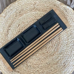 Set de sushi negro para dos personas bamboo - Trendy Corner