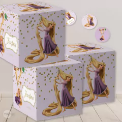 Caja cubo imprimible princesa rapunzel tukit