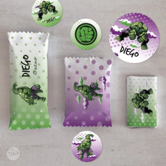 Kit imprimible super heroe superheroes hulk candy bar - comprar online
