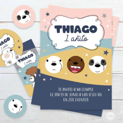 Kit imprimible osos escandalosos candy bar tukit - TuKit