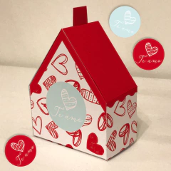 Casita imprimible deco corazones souvenir regalo