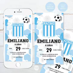 Kit imprimible futbol racing la academia tukit - comprar online