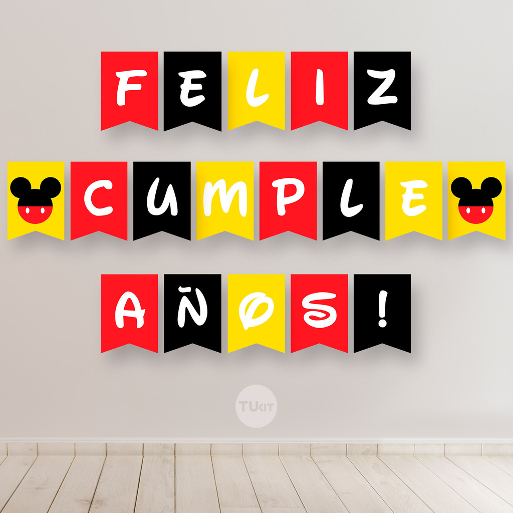 Bandernes felz cumpleaños mnne mouse con nombre. | Felz cumpleaños