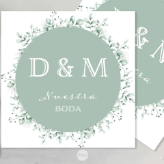 Kit imprimible casamientos wedding botanical eucalipto hojas verdes leaves green tukit en internet