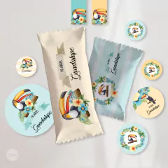 Kit imprimible tucanes toucans aves birds candy bar tukit en internet