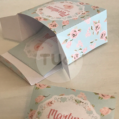 Sobre de te caja circulos imprimible pajarito rosa souvenir tukit - tienda online