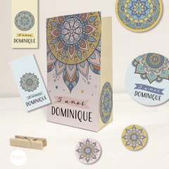 Kit imprimible mandalas colores pasteles candy bar tukit - tienda online