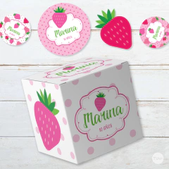 Kit imprimible frutillitas frutillas strawberry candy bar tukit - tienda online