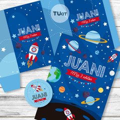 Kit imprimible espacio planetas cohetes candy bar tukit - comprar online