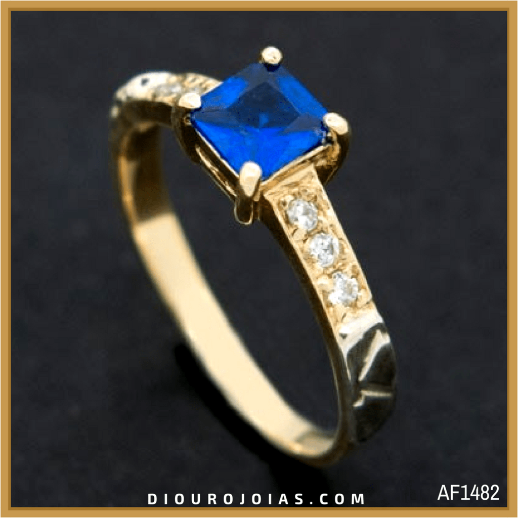 Anel de Formatura Feminino em Ouro 18K Cod.AF1482 — Diouro Joias