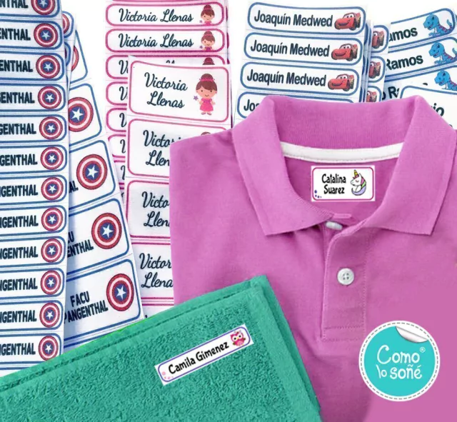 Etiquetas para ropa escolares termoadhesivas se pegan con plancha