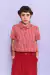Camisa corta cuadrille roja y blanca
