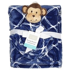 Manta - Medidas 76 x 91 Cm. - Hudson Baby - Incluye Manta de Apego - Blue Monkey en internet