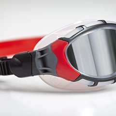Óculos de Natação Zoggs Predator Flex Lente Titanium - Cinza, Preto e Vermelho - loja online