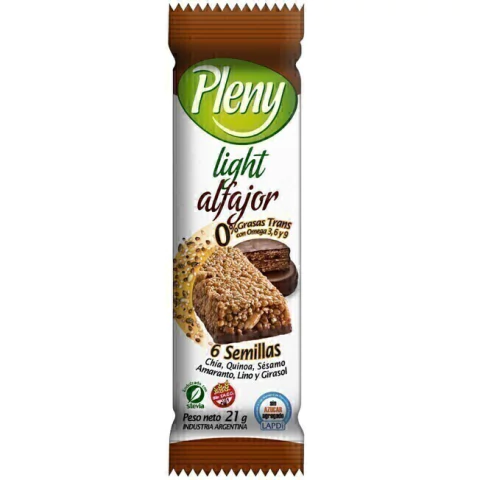 Barra de Cereal Light Alfajor de Chocolate x 21 gs Pleny